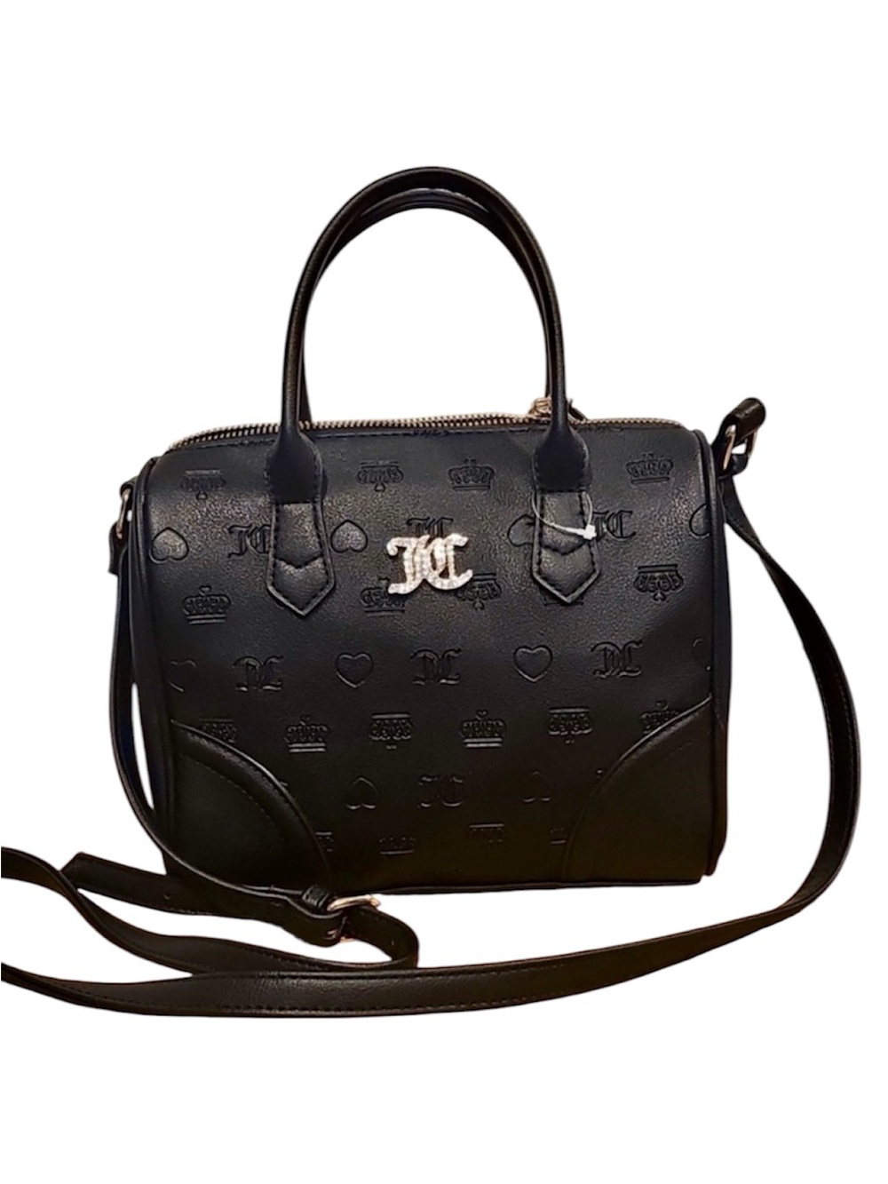 Juicy Couture- NWOT! Black Embossed Leather Crossbody Satchel